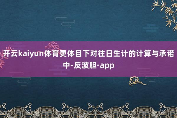 开云kaiyun体育更体目下对往日生计的计算与承诺中-反波胆·app