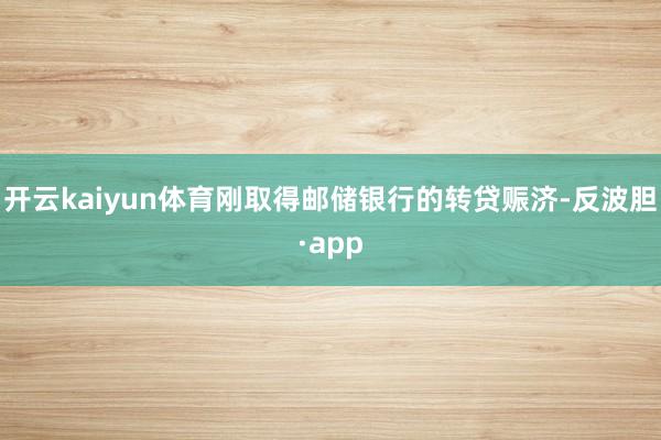 开云kaiyun体育刚取得邮储银行的转贷赈济-反波胆·app
