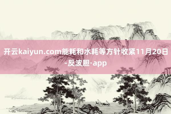 开云kaiyun.com能耗和水耗等方针收紧11月20日-反波胆·app
