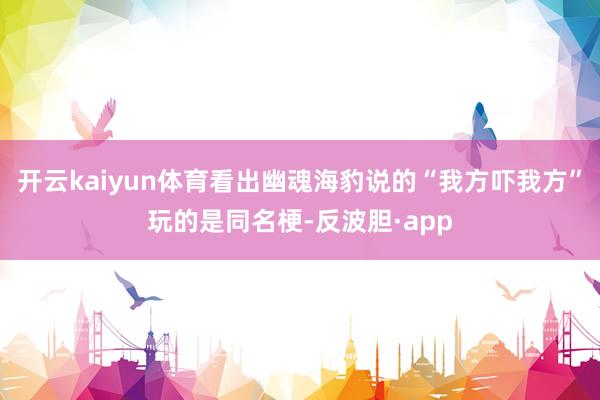 开云kaiyun体育看出幽魂海豹说的“我方吓我方”玩的是同名梗-反波胆·app