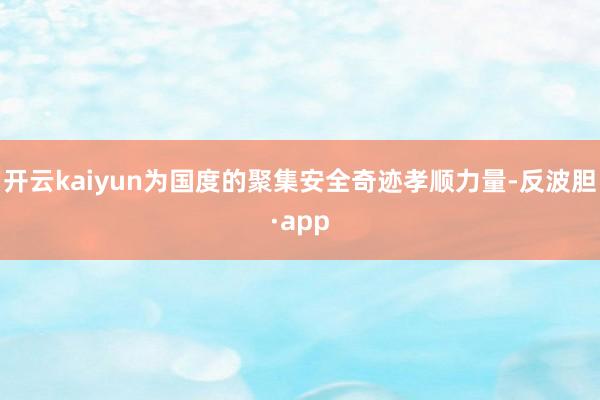 开云kaiyun为国度的聚集安全奇迹孝顺力量-反波胆·app