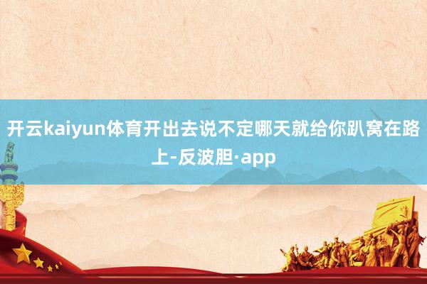 开云kaiyun体育开出去说不定哪天就给你趴窝在路上-反波胆·app