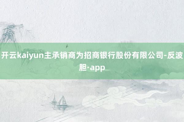 开云kaiyun主承销商为招商银行股份有限公司-反波胆·app