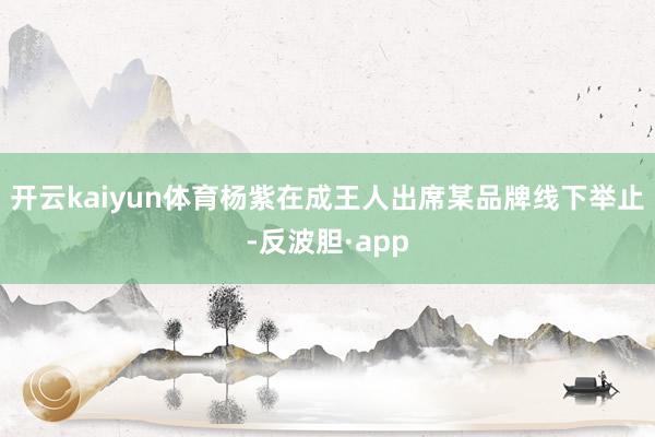 开云kaiyun体育杨紫在成王人出席某品牌线下举止-反波胆·app