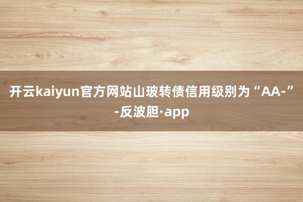 开云kaiyun官方网站山玻转债信用级别为“AA-”-反波胆·app