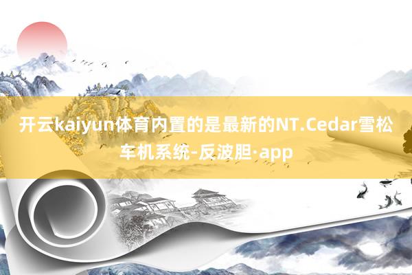 开云kaiyun体育内置的是最新的NT.Cedar雪松车机系统-反波胆·app