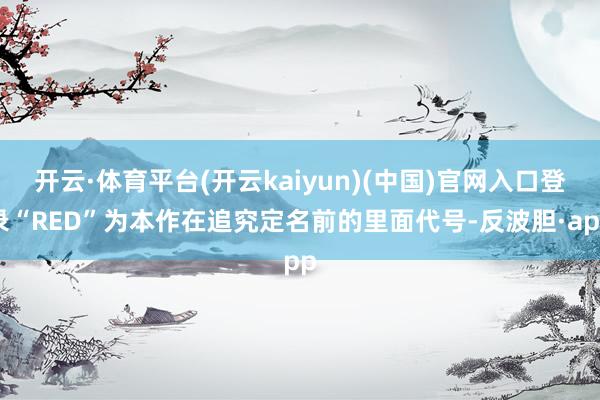 开云·体育平台(开云kaiyun)(中国)官网入口登录“RED”为本作在追究定名前的里面代号-反波胆·app