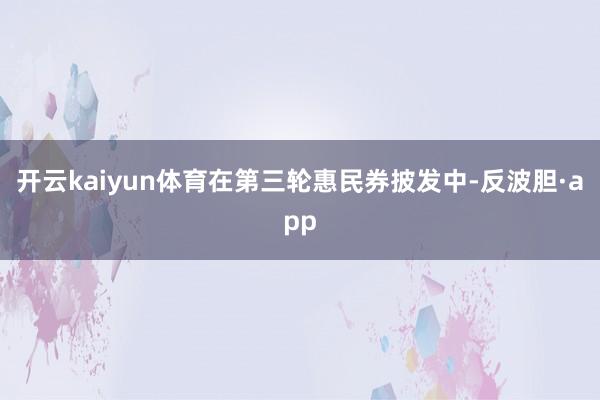 开云kaiyun体育在第三轮惠民券披发中-反波胆·app