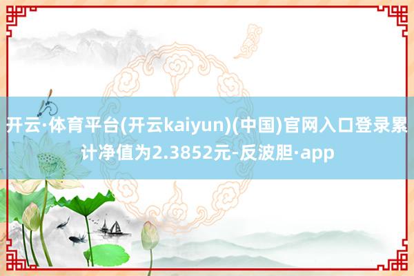 开云·体育平台(开云kaiyun)(中国)官网入口登录累计净值为2.3852元-反波胆·app