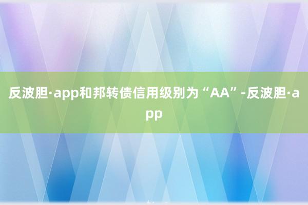 反波胆·app和邦转债信用级别为“AA”-反波胆·app