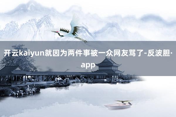 开云kaiyun就因为两件事被一众网友骂了-反波胆·app