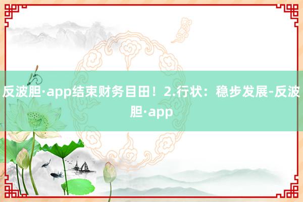 反波胆·app结束财务目田！2.行状：稳步发展-反波胆·app