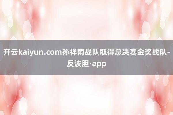 开云kaiyun.com孙祥雨战队取得总决赛金奖战队-反波胆·app