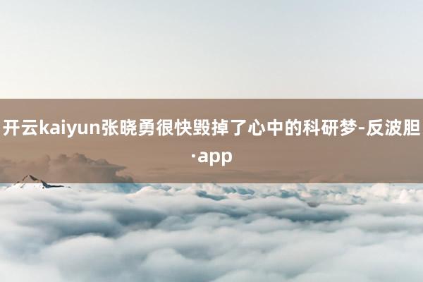 开云kaiyun张晓勇很快毁掉了心中的科研梦-反波胆·app