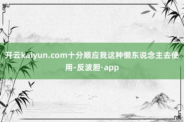 开云kaiyun.com十分顺应我这种懒东说念主去使用-反波胆·app