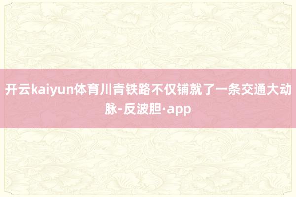 开云kaiyun体育川青铁路不仅铺就了一条交通大动脉-反波胆·app