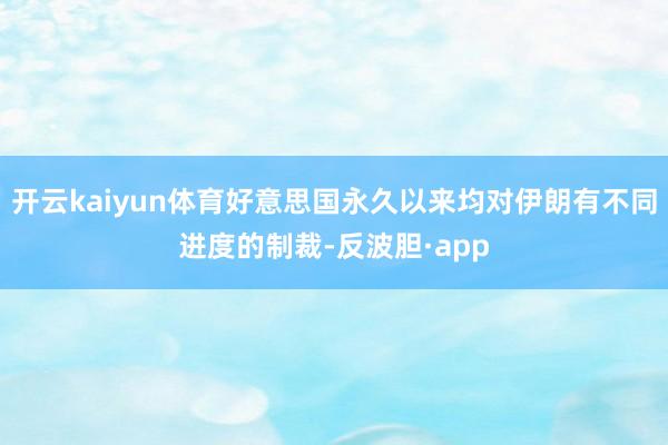 开云kaiyun体育好意思国永久以来均对伊朗有不同进度的制裁-反波胆·app