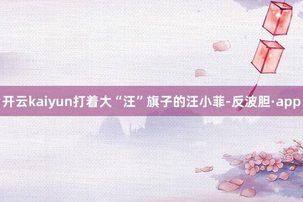 开云kaiyun打着大“汪”旗子的汪小菲-反波胆·app
