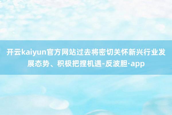 开云kaiyun官方网站过去将密切关怀新兴行业发展态势、积极把捏机遇-反波胆·app