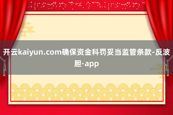 开云kaiyun.com确保资金科罚妥当监管条款-反波胆·app