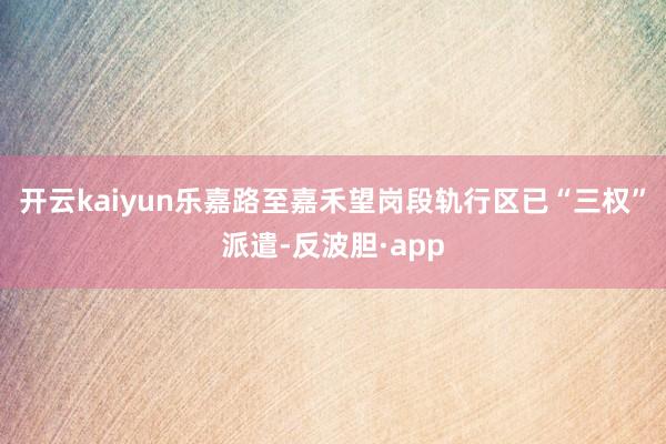开云kaiyun乐嘉路至嘉禾望岗段轨行区已“三权”派遣-反波胆·app