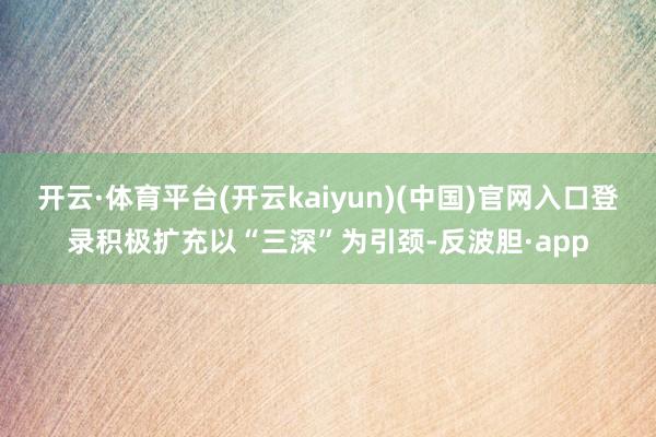 开云·体育平台(开云kaiyun)(中国)官网入口登录积极扩充以“三深”为引颈-反波胆·app