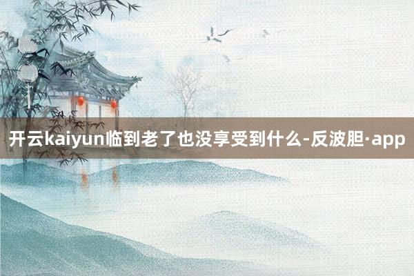 开云kaiyun临到老了也没享受到什么-反波胆·app
