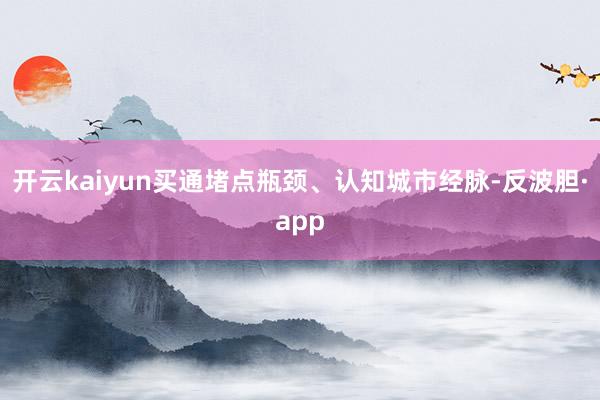 开云kaiyun买通堵点瓶颈、认知城市经脉-反波胆·app