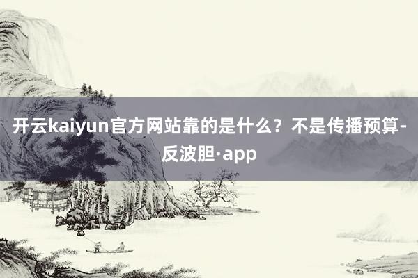 开云kaiyun官方网站靠的是什么？不是传播预算-反波胆·app