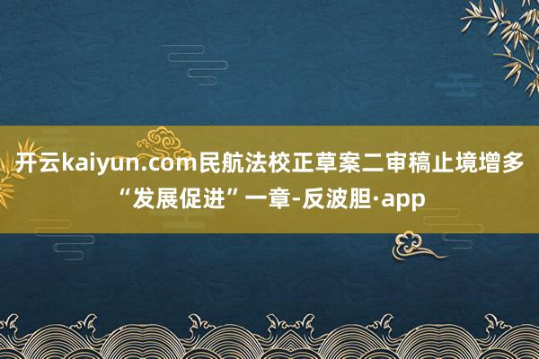开云kaiyun.com民航法校正草案二审稿止境增多“发展促进”一章-反波胆·app