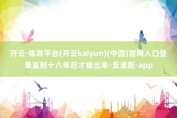 开云·体育平台(开云kaiyun)(中国)官网入口登录直到十八年后才拔出来-反波胆·app