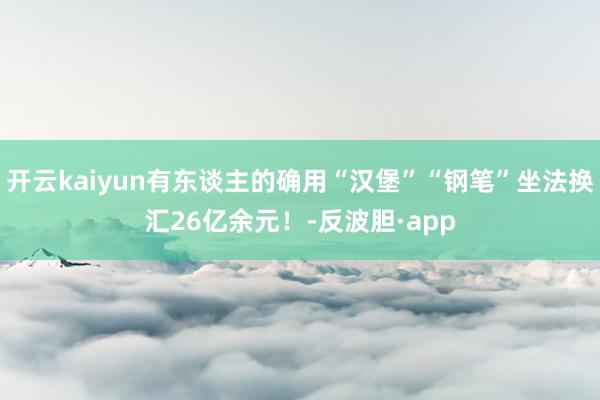 开云kaiyun有东谈主的确用“汉堡”“钢笔”坐法换汇26亿余元！-反波胆·app