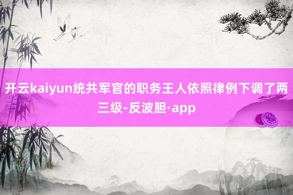 开云kaiyun统共军官的职务王人依照律例下调了两三级-反波胆·app