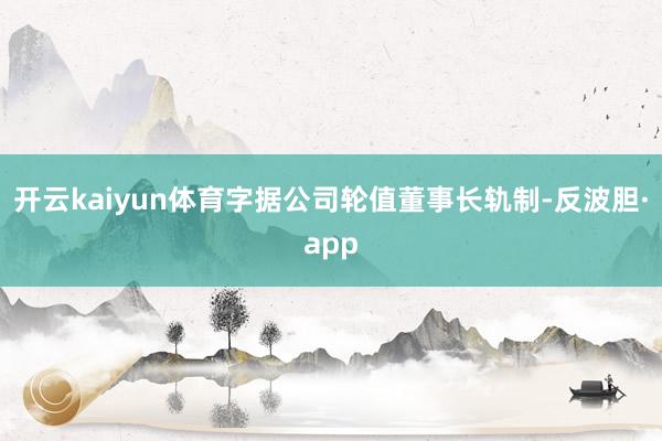 开云kaiyun体育字据公司轮值董事长轨制-反波胆·app