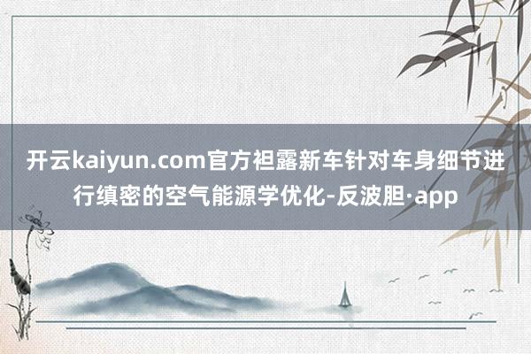 开云kaiyun.com官方袒露新车针对车身细节进行缜密的空气能源学优化-反波胆·app