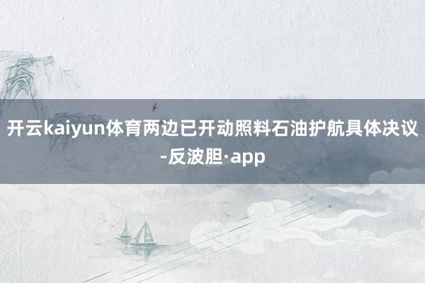 开云kaiyun体育两边已开动照料石油护航具体决议-反波胆·app