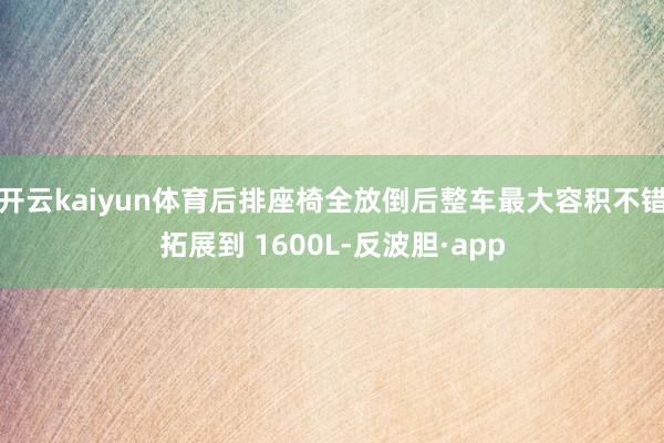 开云kaiyun体育后排座椅全放倒后整车最大容积不错拓展到 1600L-反波胆·app