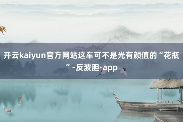 开云kaiyun官方网站这车可不是光有颜值的“花瓶”-反波胆·app