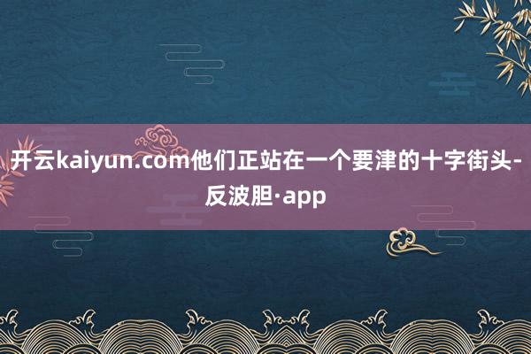 开云kaiyun.com他们正站在一个要津的十字街头-反波胆·app