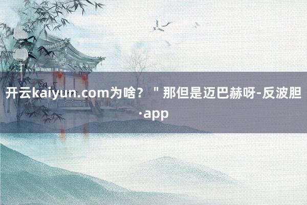 开云kaiyun.com为啥?"那但是迈巴赫呀-反波胆·app
