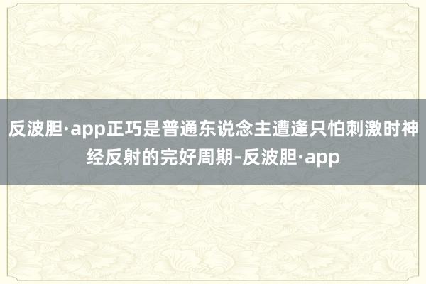 反波胆·app正巧是普通东说念主遭逢只怕刺激时神经反射的完好周期-反波胆·app