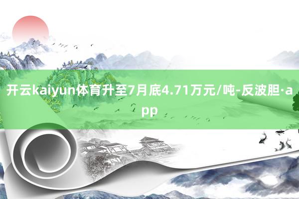 开云kaiyun体育升至7月底4.71万元/吨-反波胆·app