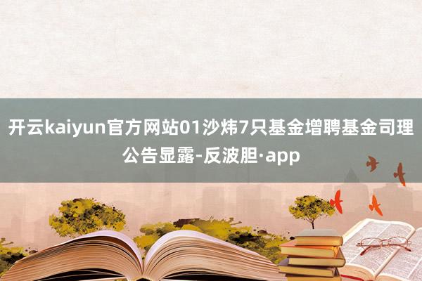 开云kaiyun官方网站 01 沙炜7只基金增聘基金司理 公告显露-反波胆·app