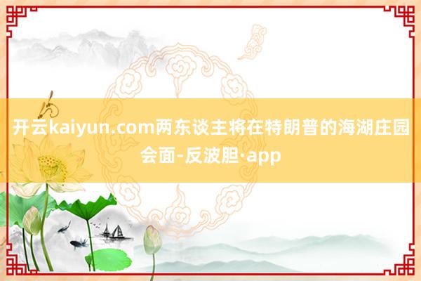 开云kaiyun.com两东谈主将在特朗普的海湖庄园会面-反波胆·app