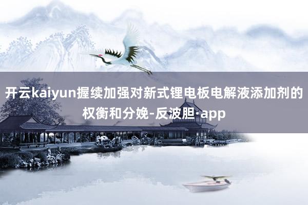 开云kaiyun握续加强对新式锂电板电解液添加剂的权衡和分娩-反波胆·app