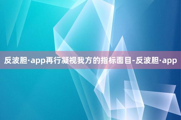 反波胆·app再行凝视我方的指标面目-反波胆·app