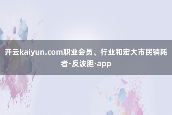 开云kaiyun.com职业会员、行业和宏大市民销耗者-反波胆·app