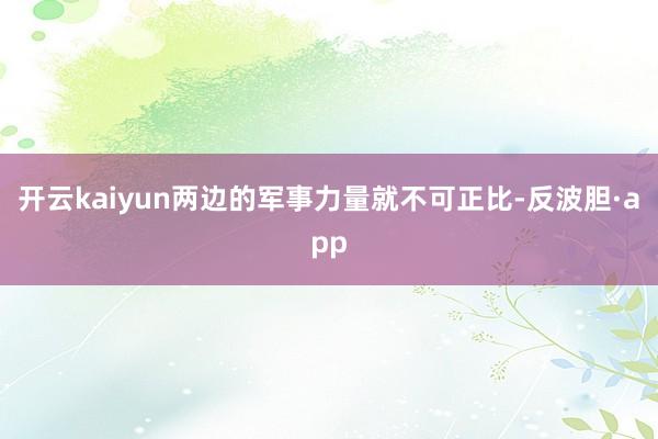 开云kaiyun两边的军事力量就不可正比-反波胆·app