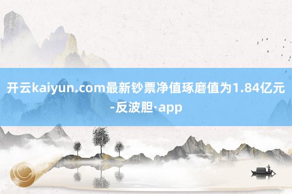 开云kaiyun.com最新钞票净值琢磨值为1.84亿元-反波胆·app