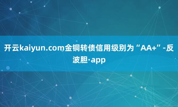 开云kaiyun.com金铜转债信用级别为“AA+”-反波胆